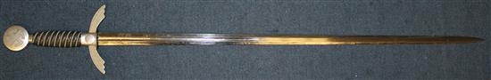 A  Luftwaffe officer's sword, overall 38.5in.